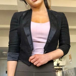 Balmain cropped flax and silk blazer